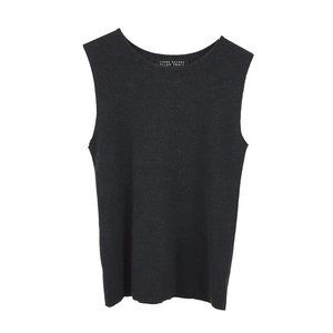 Linda Allard Ellen Tracy Sleeveless Sweater Women's Size P Solid Dark Gray